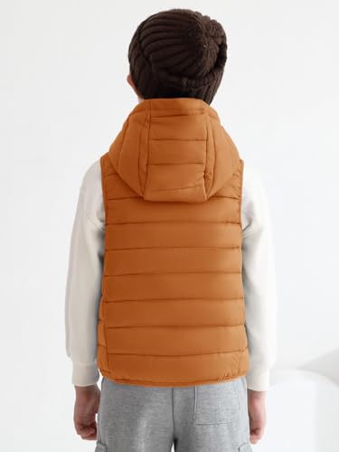 Image of Haloumoning Boys Puffer Vest Kids Sleeveless Zip Up Jackets | Lightweight Puffy Down Jacket with Hood 4-14 Years