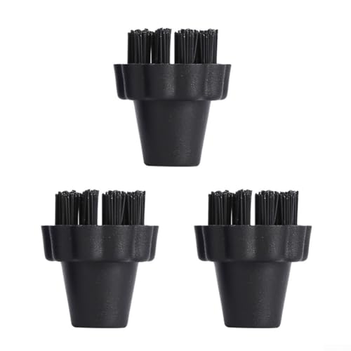 Besttoolifes Set di spazzole in nylon per pulitore a vapore per modelli Lecoaspira Unico Pro, pulizia profonda tra i giunti delle piastrelle, nero, 3 pezzi (confezione da 3)