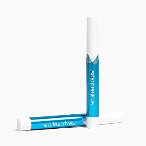 Smileactives Teeth Whitening Pen for White Smile, Fast Tooth Whitener and Stain Remover with Precision Brush Tip, Dental Quality Whitening Gel, Travel Pen, Easy to Use, Vanilla Mint Flavor, 2 Pack Cover