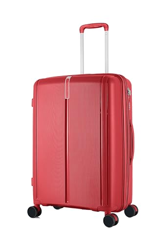METZELDER Valise Rigide Victoria Coque Incassable 100% Polypropylène, Serrure TSA, avec Souflet Extension Garantie 2 Ans (Rouge (Red), M (Moyenne) - 73L-...