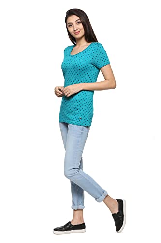 Image of Allen Solly Women's Polka dot Regular fit T-Shirt