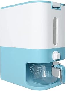 Uotyle Rice Dispenser, Large Cereal Dispenser With Lids 10L Rice Container For Rice Storage Cereal Storage Containers with Rice Measuring Cup