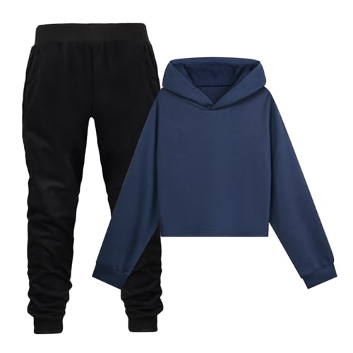 Ropa de niños para jugar en el parque conjunto de sudadera con capucha abrigada y chándal
