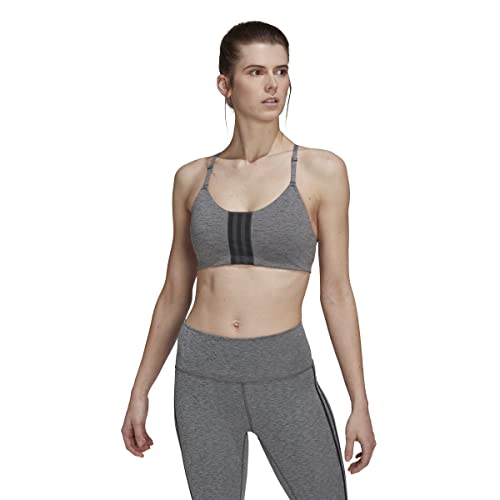 adidas Women's Training Light Support Better Level Bra, Dark Grey Heather, (Medium) A/C