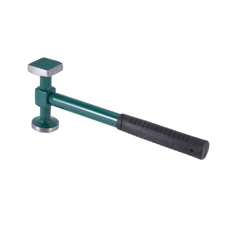 yaoqijie - Martillo de percusión de metal para carrocería de coche, herramienta de mano con acabado de uñas rectas, martillo de percusión convexo duradero (color: verde militar)