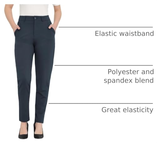 Bamans Womens Skinny Dress Pants Work Office Casual Slacks 29" Blue L by Bamans - Used condition - US$17.47