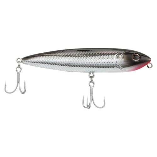 Berkley Saltwater J-Walker 90 Topwater Fishing Lure, Black Chrome, Size 90 (7/16oz), 3.5in, Tail Weighted Design Tuned for Casting Distance, Equipped with Anti-Rust Fusion19 Hook