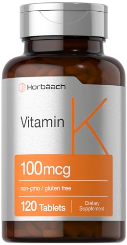 horbach vitamin k supplement  100mcg  120 tablets  vegetarian non-gmo amp gluten free supplement