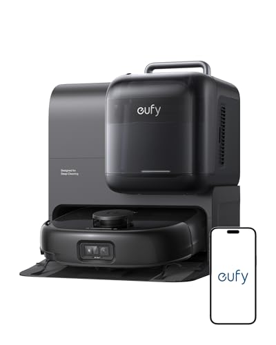 eufy E28 Omni Robot Vacuum Cleaner with Mop, HydroJet System, Portable Deep Cleaner for Carpet, Spot Cleaner, 20,000 Pa Turbo Suction, Zero Tangling, Corner-to-Edge Deep Cleaning, All-In-One Station