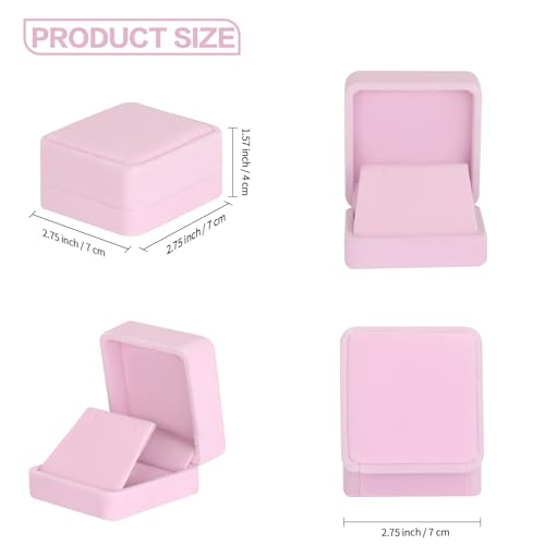 KUKUVR 2 Pcs Velvet Jewelry Dangle Earring Gift Box for Women (PINK) - Image 2