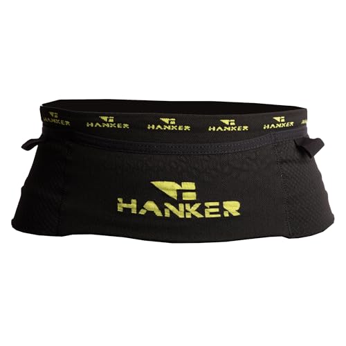 HANKER Riñonera Running Deportiva Unisex - Cinturón Porta Móvil, Geles, Llaves y Botella 500 ml - Ideal para Correr, Trail, Gimnasio y Ciclismo