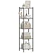 Price comparison product image SONGMICS Bathroom Shelf, Metal Storage Rack, Total Load Capacity 100 kg, with 5 PP Sheets, Removable Hooks, 30 x 30 x 123.5 cm, Expandable Design, for Small Space, Black and Translucent LGR23BK