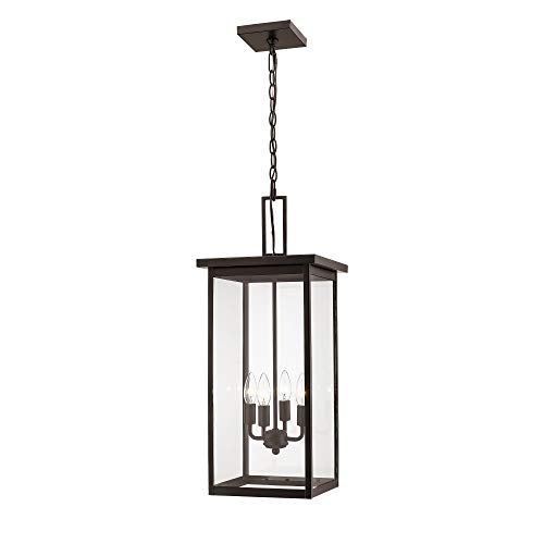 Millennium 2605-Pbz Transitional Four Light Outdoor Hanging Lantern From Barkeley Collection In Chrome Finish, Powder Coat Bronze #TOP3
