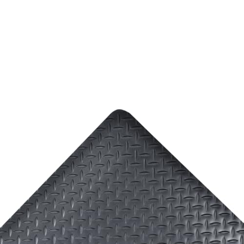 Notrax 485 Ergo Trax® with Vinyl Laminate 2' x 3' Anti Fatigue Mat, Slip Resistance with Diamond Textured Surface, Ideal for Industrial and Commercial Workplaces, Black, 485S0023BL