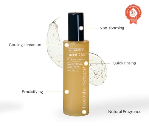 Image of Refreshing Facial Cleanser with Niacinamide, Glycolic Acid (AHA) and Salicylic Acid (BHA)| Reduces Excess Oil & Unclogs Pores | Hydrating, Refreshing & Brightening | For Oily to Combination Skin | For Women and Men