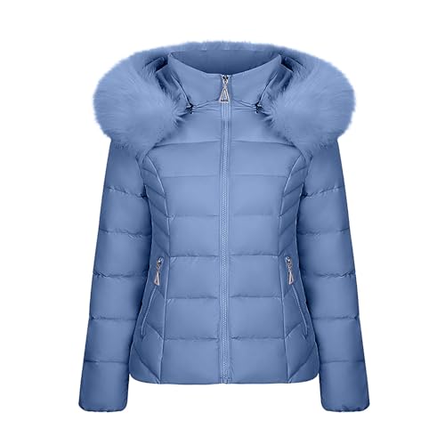 Cyber of Monday Deals 2023 Puffer Jacket Womens Winter Coat Thicken Long Sleeve Down Jacket Thermal Heavy Coat Warm Outerwear Faux Fur Jacket Black of Friday Deals 2023 My Orders Placed Recently by Me