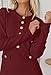 NENONA Women's 2026 Long Sleeve Fall Sweater Dress Winter Spring Fashion Button Elegant Business Casual Work Mini Dresses(Wine Red, S)