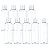 ALTcompluser 10 Stück Reiseflasche Set 100ml Plastikflaschen Leer Flug Flasche Set Transparente Kosmetikflascher Duschgel Behälter für Flugreisen, Geschäftsreise, Shampoo, Lotion