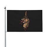 Description des dimensions : Drapeau d'intérieur/extérieur de 90 cm x 150 cm (3 x 5 pieds), facile à installer, compatible avec les mâts, supports ou fixations standard. Facile à installer, mât non inclus.