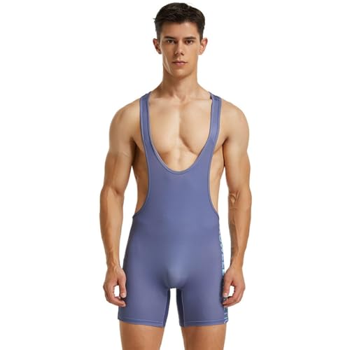 Men's Wrestling Singlet Athletic Leotard for Active Wrestling or Workout Jumpsuits Men's Sleeveless Sport Bodysuit