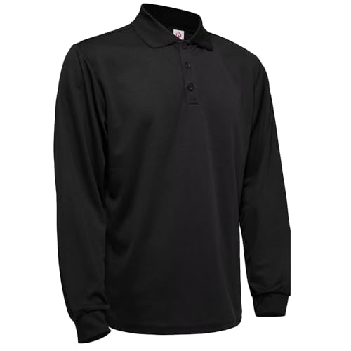 LeeHanTon Men's Long Sleeve Polo Gym Pack Tactical Golf Polo Daily Casual Stylish Collared Shirts UPF 50+2