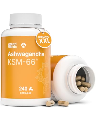 Ashwagandha KSM-66® | 9000 mg de planta, 240 cápsulas, 15:1 extrato concentrado puro, menos stress, ansiedade, mais energia e sono reparador, regla o cortisol, 5% Withanólidos, 6000 mg de