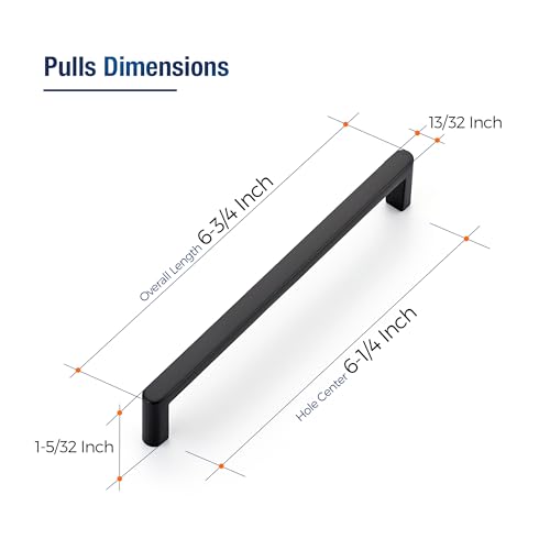 JOY DECOR Matte Black Cabinet Pulls Cabinet Handles, 6-1/4 Inch, 15 Pack by JOY DECOR - Used condition - Image 2