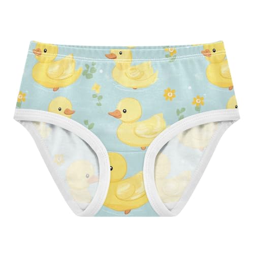 Wusikd Cute Duck Girls' Underwear Cotton Flowers Girls Briefs Soft Toddler Underwear 2T