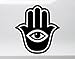 Minglewood Trading White - 2-Pack Hamsa Hand Vinyl Decals V2 - Fatima God Evil Eye - Die Cut Stickers - Each 2.5w x 2.5h inches