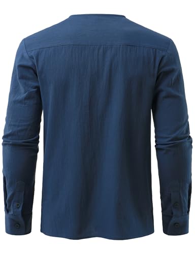 Image of JOGAL Mens Renaissance Shirt Medieval Pirate Viking Halloween Costume Gothic Steampunk Retro Long Sleeve Lace Up Shirts
