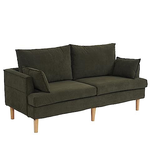 リビングソファ ソファ 2人掛け 2.5人掛け リビングソファ 天然木脚 ソファベッド 北欧スタイル 肘付き 幅約170cm 柔らかいソファ 座り心地 組立簡単 一人暮らし 新生活 (Color : C)