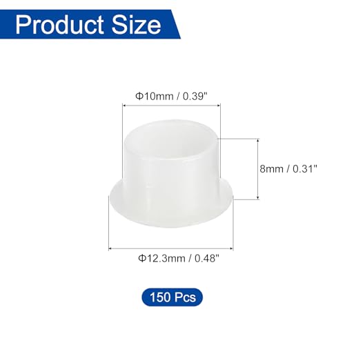 Image of uxcell 150Pcs Screw Hole Plugs, 10mm(3 /8 inch) Dia Plastic Round Button Plugs Snap in Locking Hole Covers Flush Type Caps for Furniture Cabinet, Transparent