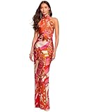 Ramy Brook Women's Printed Tatiana Gown, Fiesta Pink Multi, 2