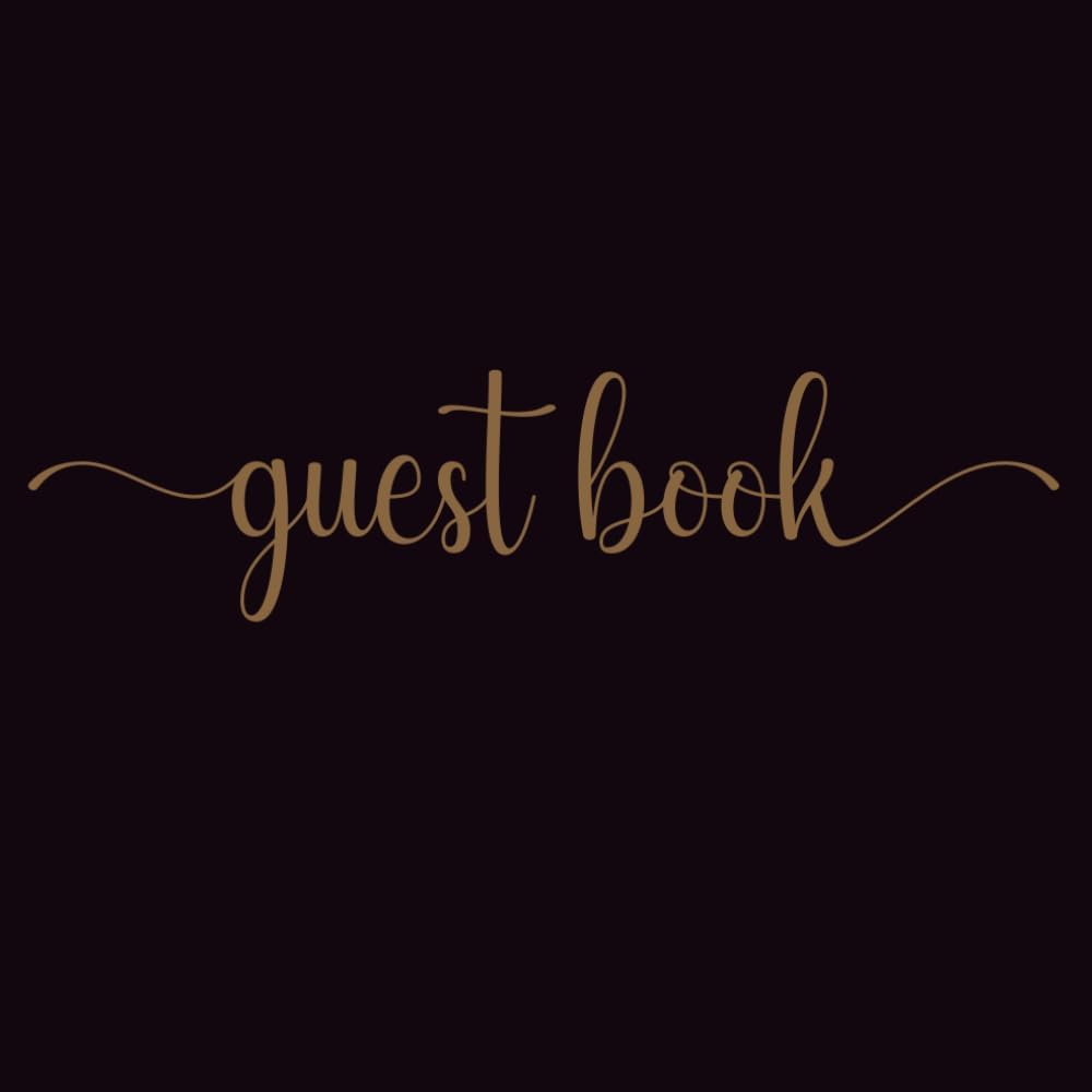 Elegant Black Guest Book: Wedding & Special Events Memory Book | Baby Shower, Baptism, Retirement Party | +100 Blank Pages, Square Format
