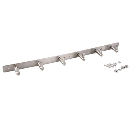 Preisvergleich Produktbild TataYang Hakenleiste Kleiderhaken Edelstahl Doppelhaken Wandgaderobe Handtuchhalter Garderobenhaken Wandhaken Mehrzweckhaken (46)