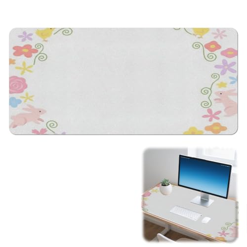 Alfombrilla de mouse para computadora portátil para escritorio, diseño floral, Pascua, antideslizante, impermeable, extendida, para oficina, accesorios de escritorio, decoración del hogar, protector