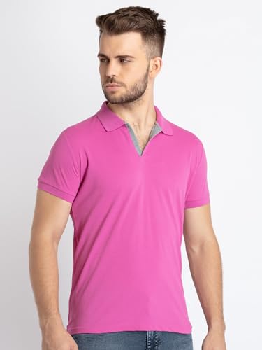 Image of Status Quo Men's Polo T-Shirt | Rich Cotton Blend | Slim Fit | All Day Comfort | Contrast Inner Placket | Polo Collar