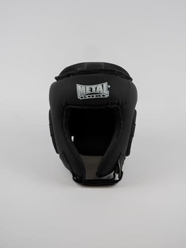 Casque Compétition Noir Senior METAL BOXE évite les blessures au visage sur le ring