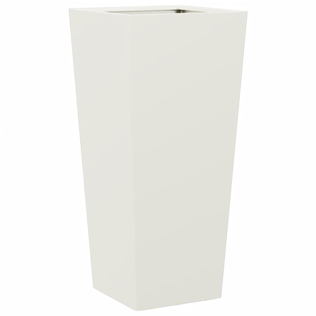 vidaXL Jardineras 2 uds Acero Blanco 35x35x75 cm, Jardinera, Jardinera de Patio, Jardinera, Jardinera al Aire Libre, Jardinera, Jardinera de jardín
