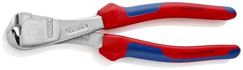 KNIPEX High Leverage End Cut Nippers, Red and Blue, 8-inch - Image 2