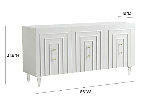 Tov Furniture Famke 31.5" H Transitional Mdf Wood Buffet In White Lacquer #TOP2