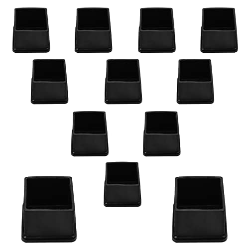 Coufce 12Pcs 1 Inch X 1 Inch Black Square Rubber Furniture Leg Protectors, Pvc Rectangle Furniture Leg Caps, Rubber Protectors For Table, Chair, Desk, Floor(25Mm X 25Mm) #TOP1