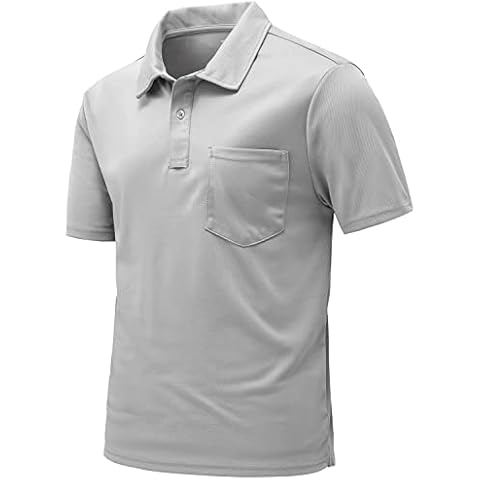 donhobo Men's Lightweight Polo Shirt with Pocket Cover