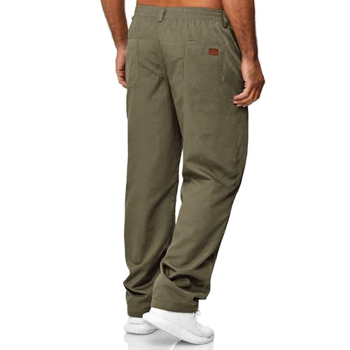 Mens Casual Jogger Pants Elastic Chino Pants Classic Fit Lightweight Comfy Hiking Cargo Pants4