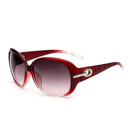 Gafas de sol elegantes con montura grande para mujer, estilo retro, antiultravioleta, con lentes degradados vintage, para hombre y mujer, color rojo, 1 unidad