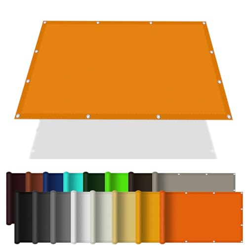 Voile d'ombrage imperméable 2.5x4m en polyester orange avec oeillets - 2