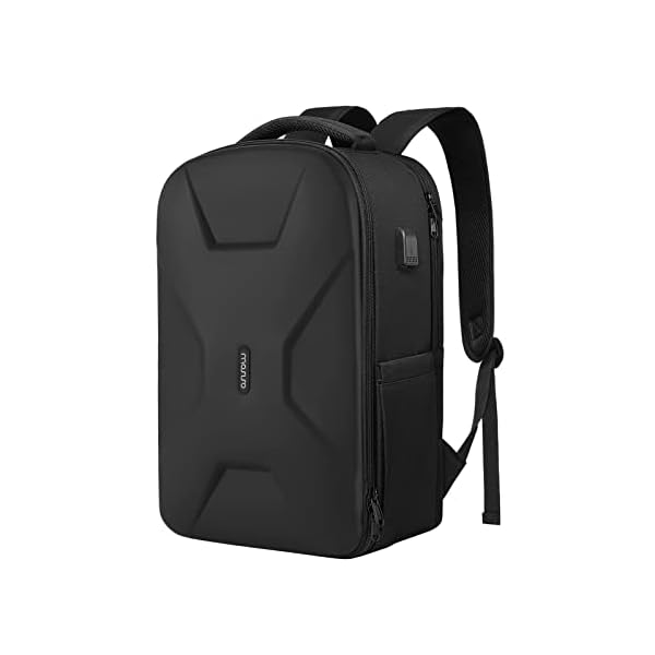 MOSISO 15.6-16 inch 35L Laptop Backpack with USB Charging Port for Women Men, Waterproof Hardshell Travel Business Computer Bag, Anti-Theft Daypack with Luggage Strap, Black