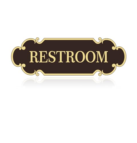 Autocollant toilettes noir et doré pour signalisation salle de bain
