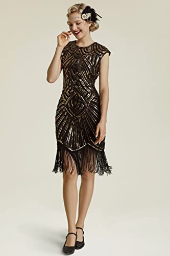 BABEYOND Women's Flapper Dresses 1920s Beaded Fringed Great Gatsby Dress3