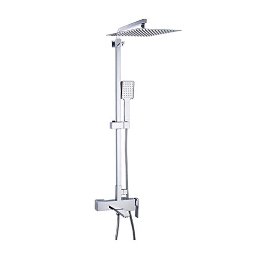 Esbant Square Rain Shower System, 3 Functions Bathroom Shower Faucet Set Wall Mounted Chrome Shower Combo Set With Shower Head, Handheld Shower, Bath Shower Mixer Taps Kitchen Sink Faucets #TOP5